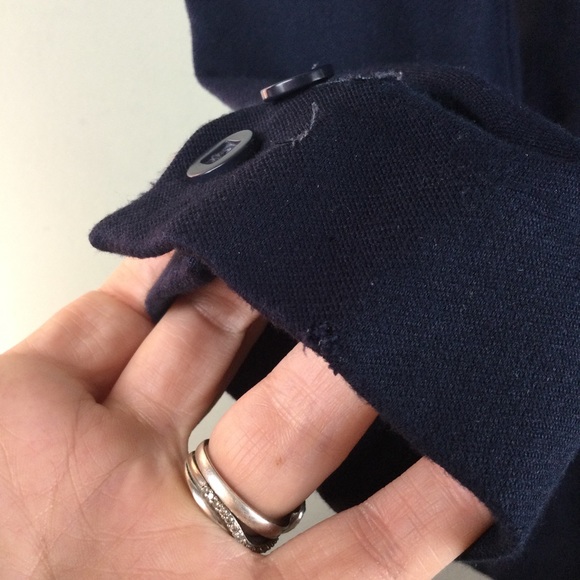 Cabi Lido Collarless Button Front Mid-Length Navy Ponte Knit Jacket Size Small - Picture 12 of 14